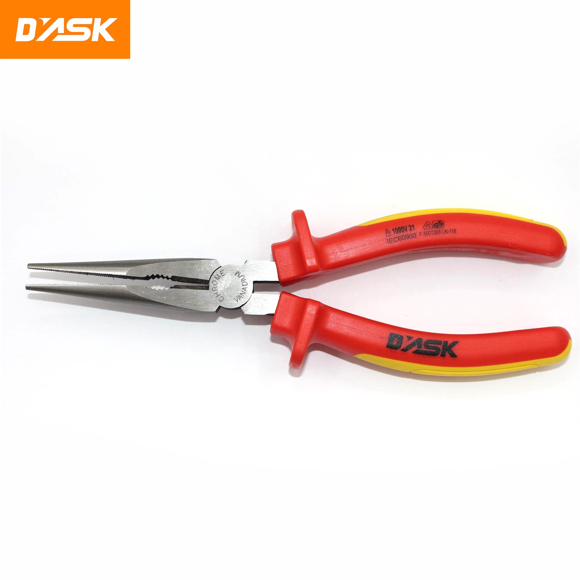 Kìm kẹp mỏ nhọn cách điện VDE 1000V DASK cỡ 6