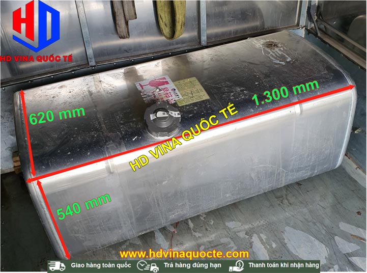 Thùng dầu Diezen 400L, KT 1.300x620x540 mm chính hãng. Lắp cho xe Hino, Isuzu, Howo, Faw, Jac, Auman, Dongfeng, Chenglong, Camc,... và các loại xe tải khác mới về.