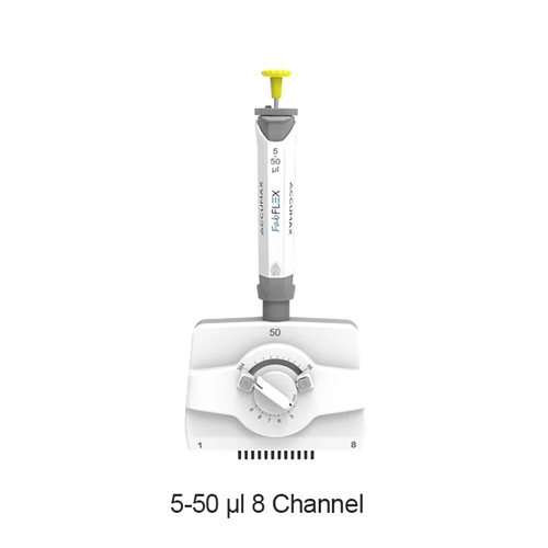 Micropipet Điều Chỉnh Khoảng Cách Đầu Típ 6 Kênh 100-1200ul Accumax FabFlex AFXM6-1200