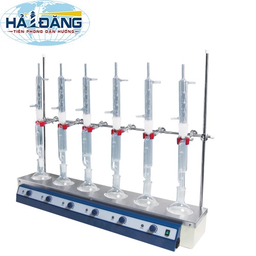 Bộ chiết Soxhlet 6 vị trí. Bình đáy bằng 250ml, 450oC DH.WHM12291 Daihan