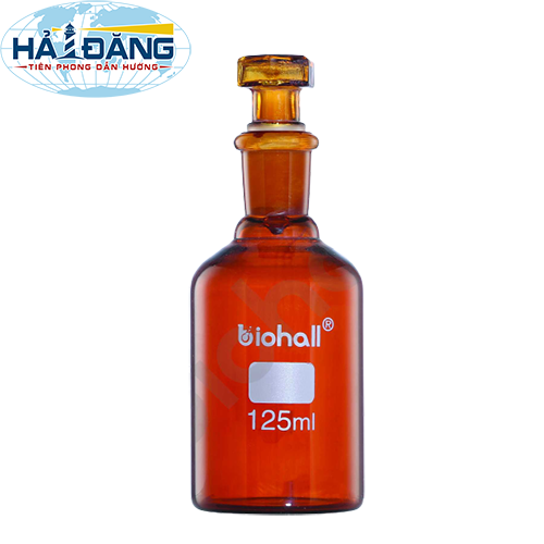 Chai thủy tinh nâu nút mài 2000ml, BLS.1104.07 hãng Biohall - Đức