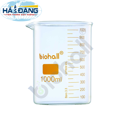 Cốc thủy tinh chịu nhiệt chia vạch 100ml, BLS.1000.05 hãng Biohall - Đức