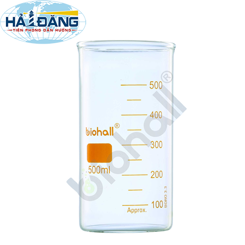 Cốc đốt cao thành không mỏ 500ml, BLS.1001.14 hãng Biohall - Đức