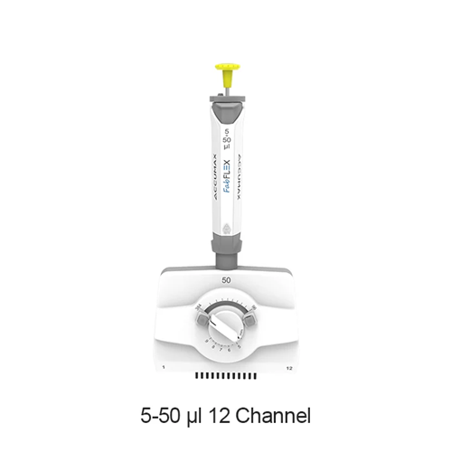 Micropipet Điều Chỉnh Khoảng Cách Đầu Típ 6 Kênh 20-300ul Accumax FabFlex AFXM6-300