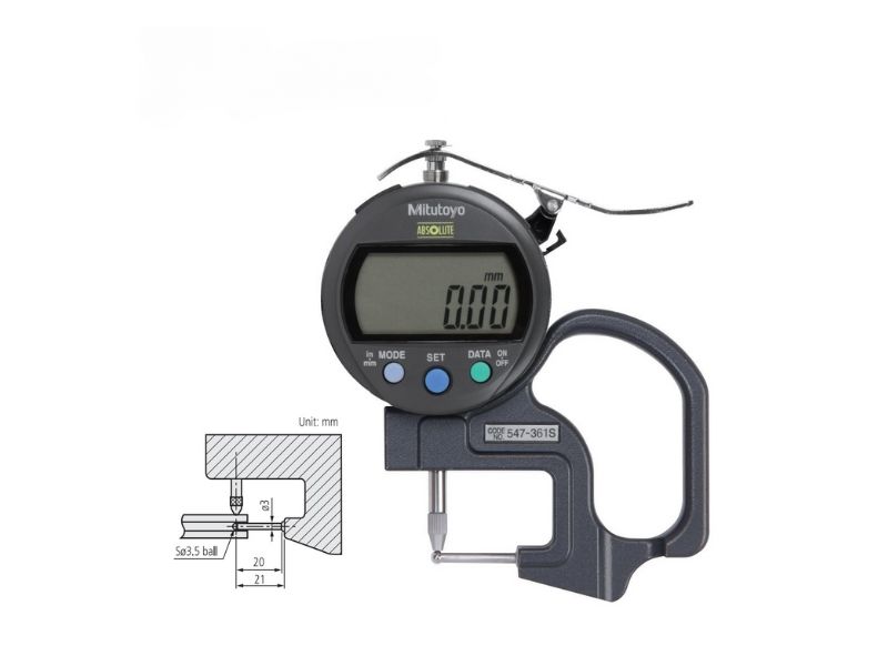 đồng hồ đo độ dày điện tử Mitutoyo 547-316S tích hợp nhiều chức năng, chất lượng, giúp kết quả đo được tốt nhất