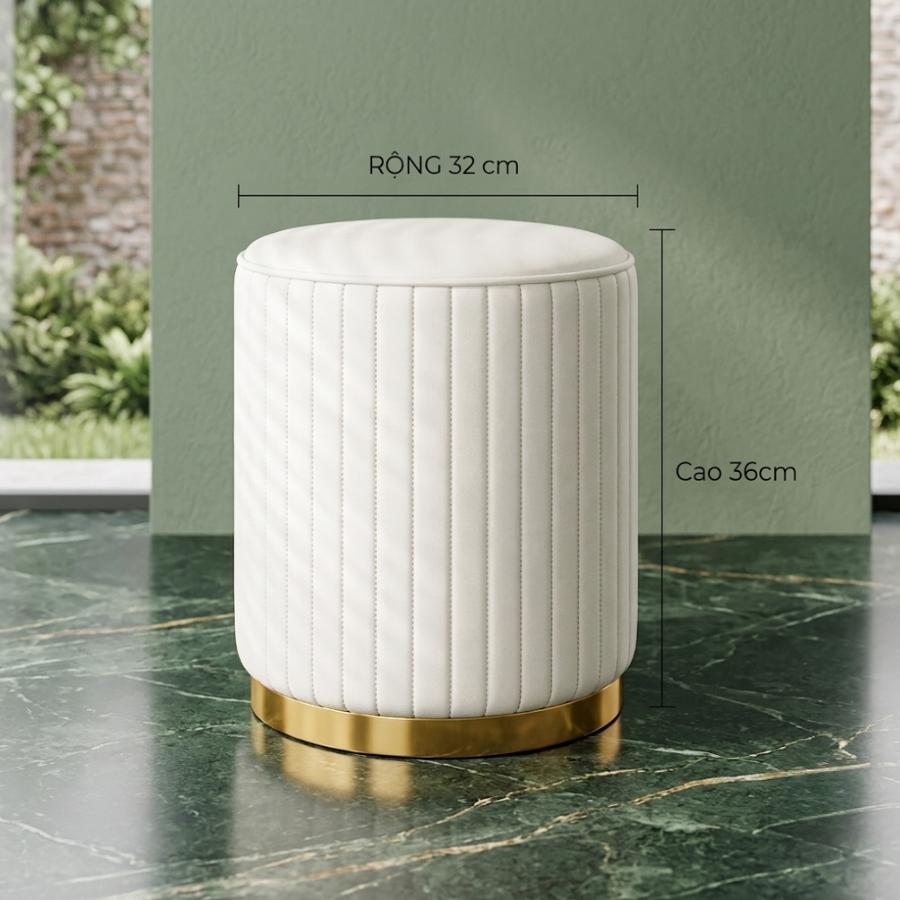 Ghế đôn bọc nỉ hình hoa DON-04