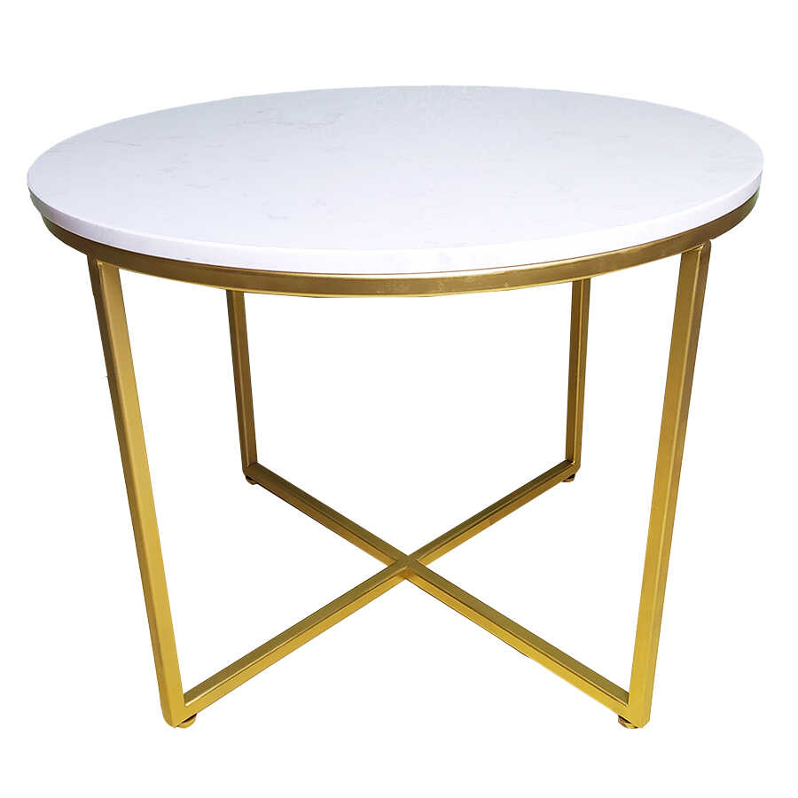 Bàn sofa chân chữ thập mặt đá gọn cho căn hộ BTS-78