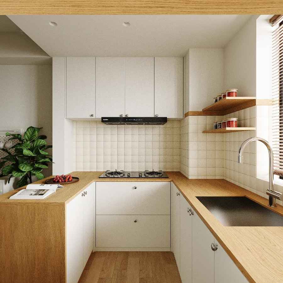 Tủ bếp gỗ công nghiệp chữ U TB-59
