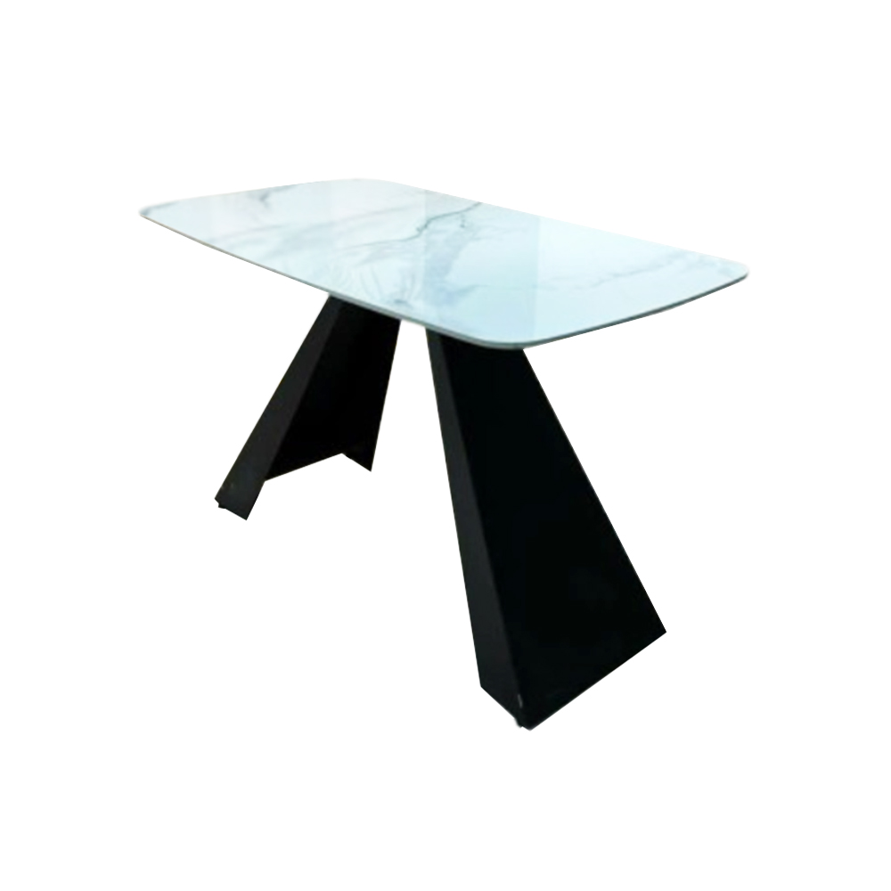 Bàn ăn chân sắt chữ A mặt đá B-008