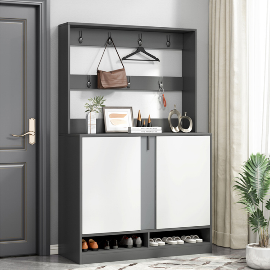 Mẫu tủ giày có kệ treo đồ hiện đại KG-10