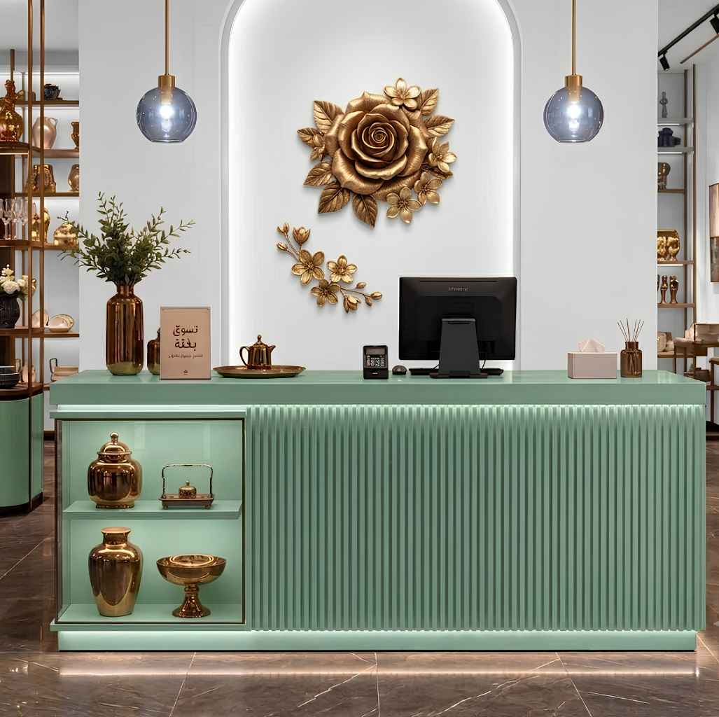 Quầy lễ tân showroom QLT-08
