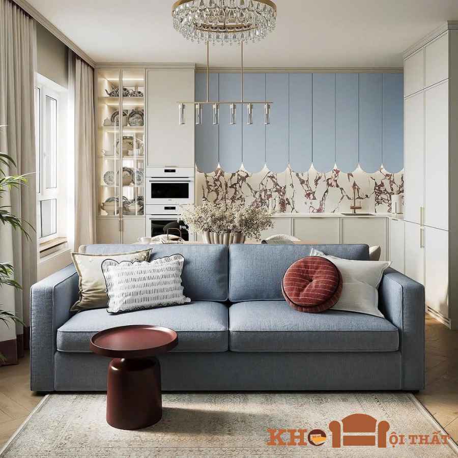Ghế sofa băng xanh navy SFB-16