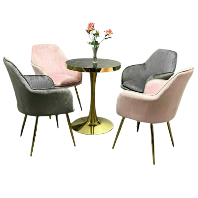 Bộ bàn tròn 4 ghế tiếp khách showroom cao cấp BBC-19