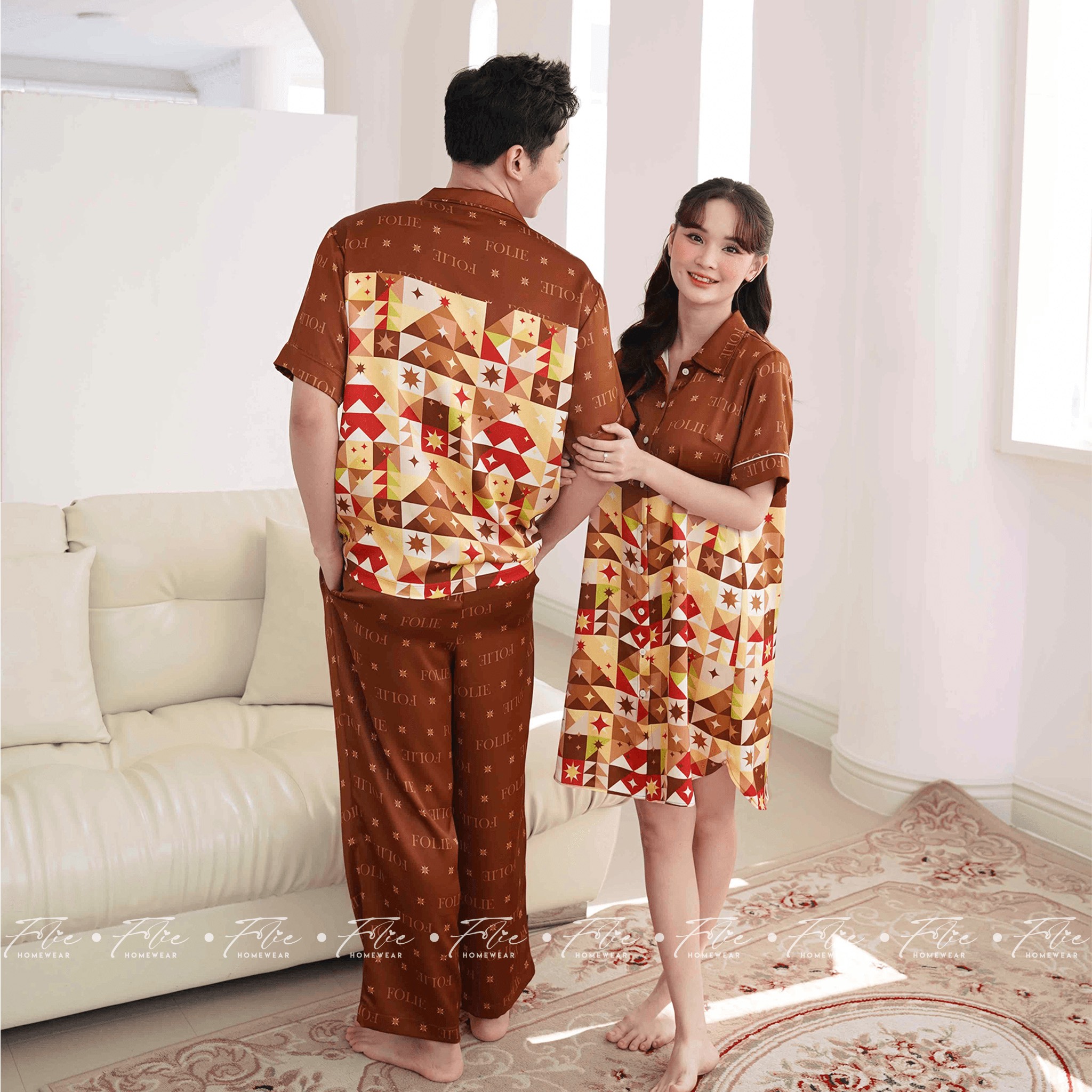 COUPLE COMBO 1 (Nâu) - Set đồ mặc nhà 