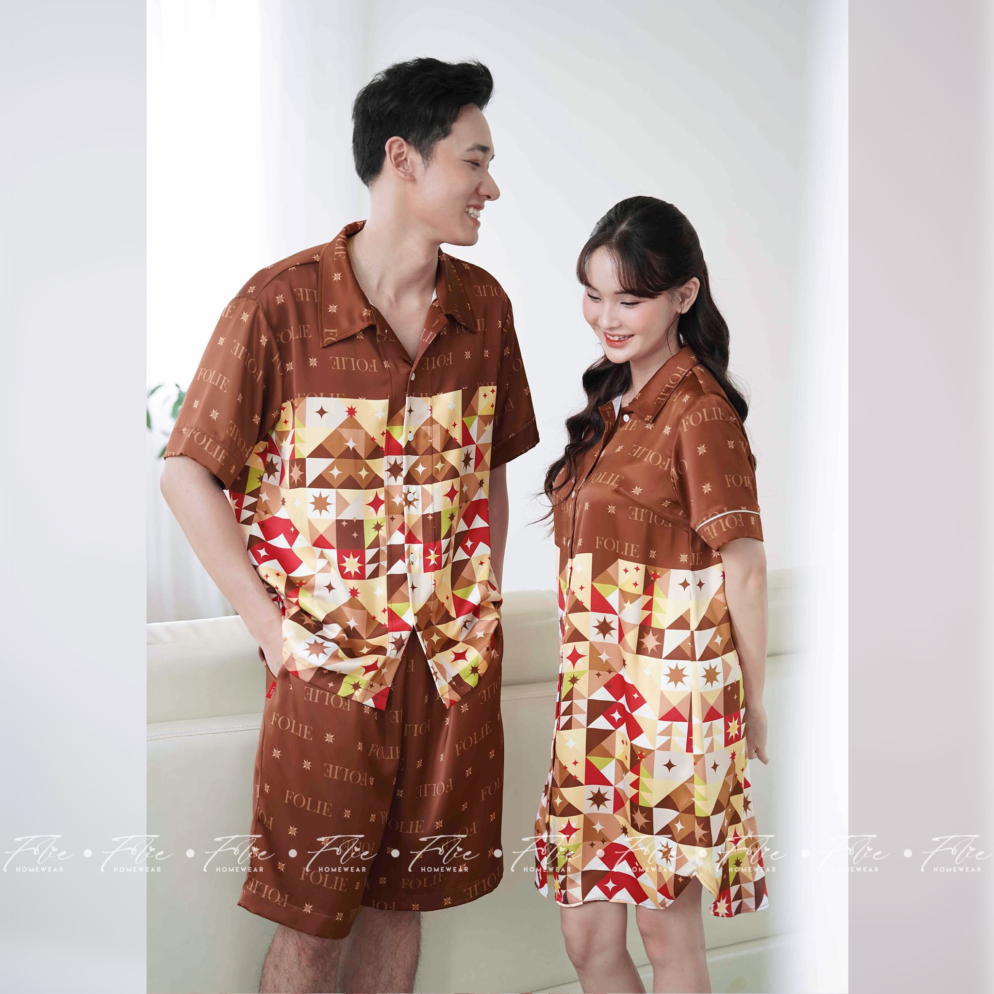 COUPLE COMBO 1 (Nâu) - Set đồ mặc nhà 