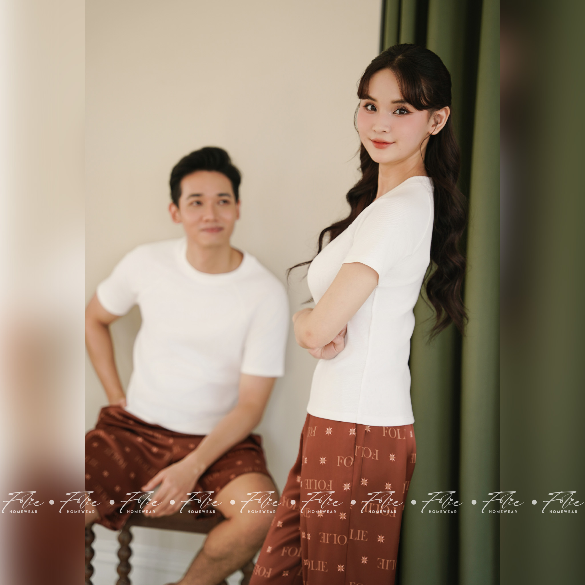 COUPLE COMBO 2 (Nâu) - Set đồ mặc nhà 