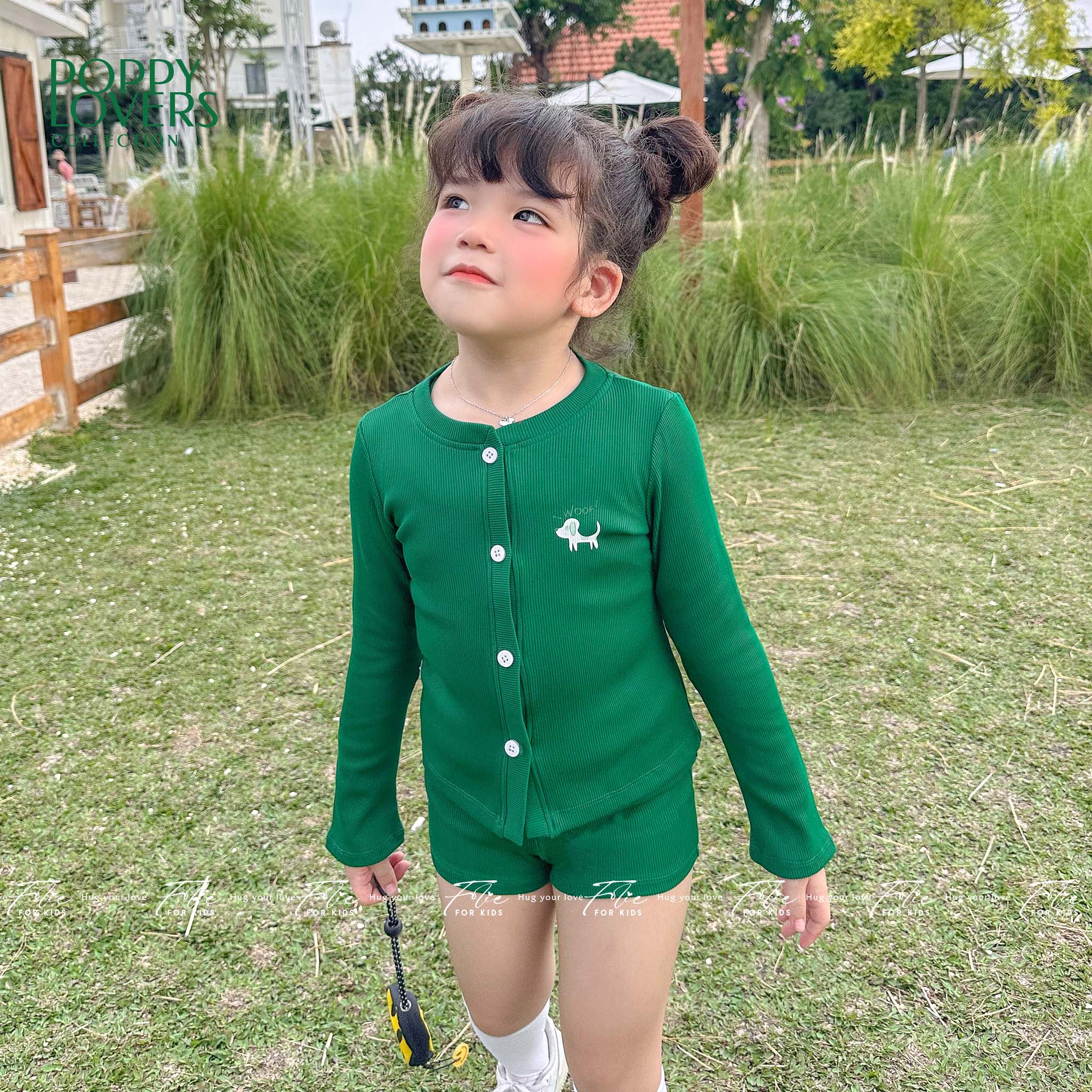 Bộ mặc nhà cho bé FKLA4Q1.9 xanh lá 