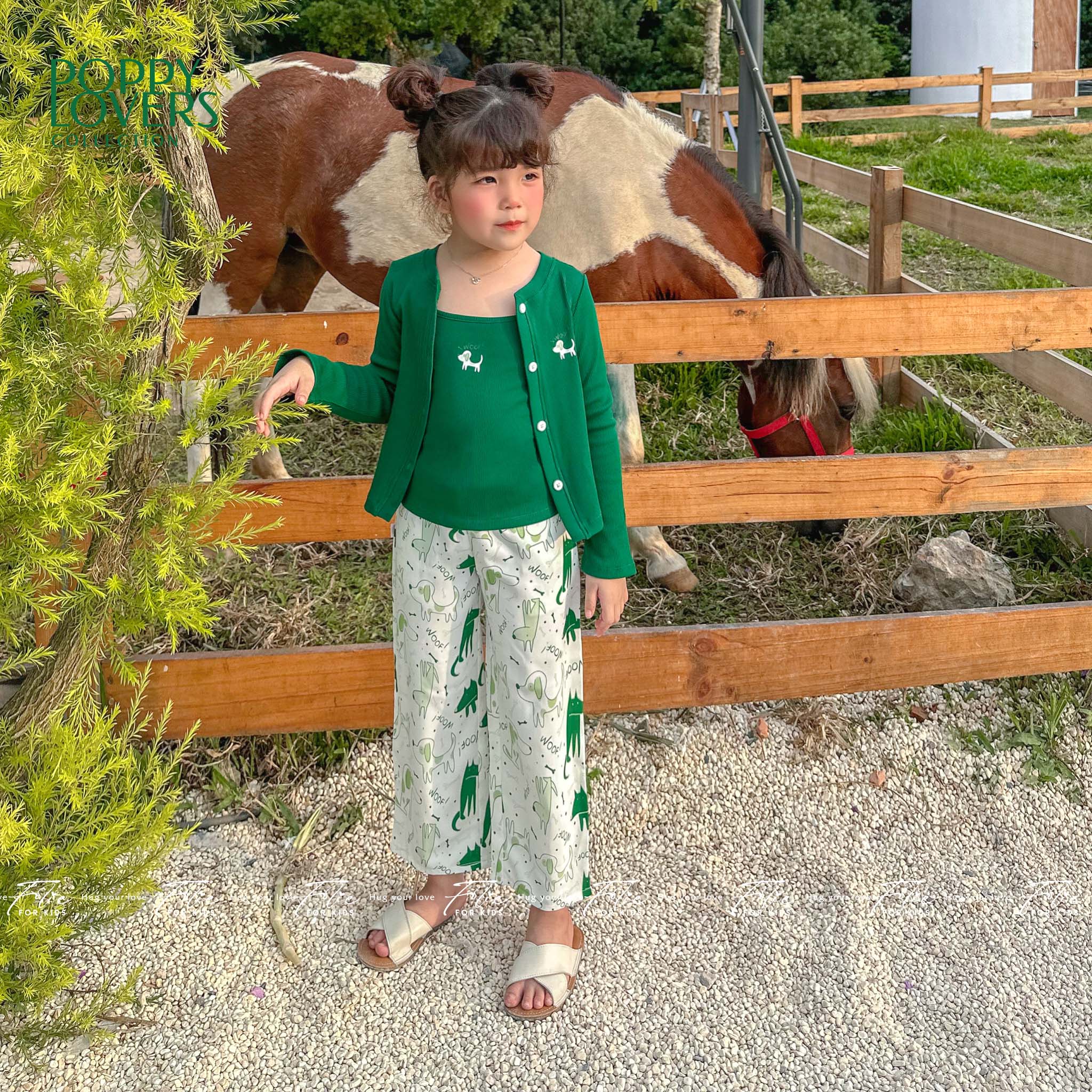 Bộ mặc nhà cho bé FKLA8Q3.9 xanh lá 