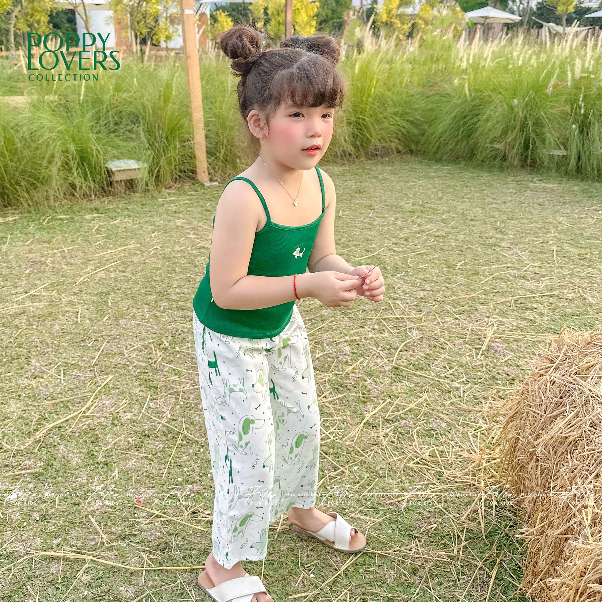 Bộ mặc nhà cho bé FKLA8Q3.9 xanh lá 