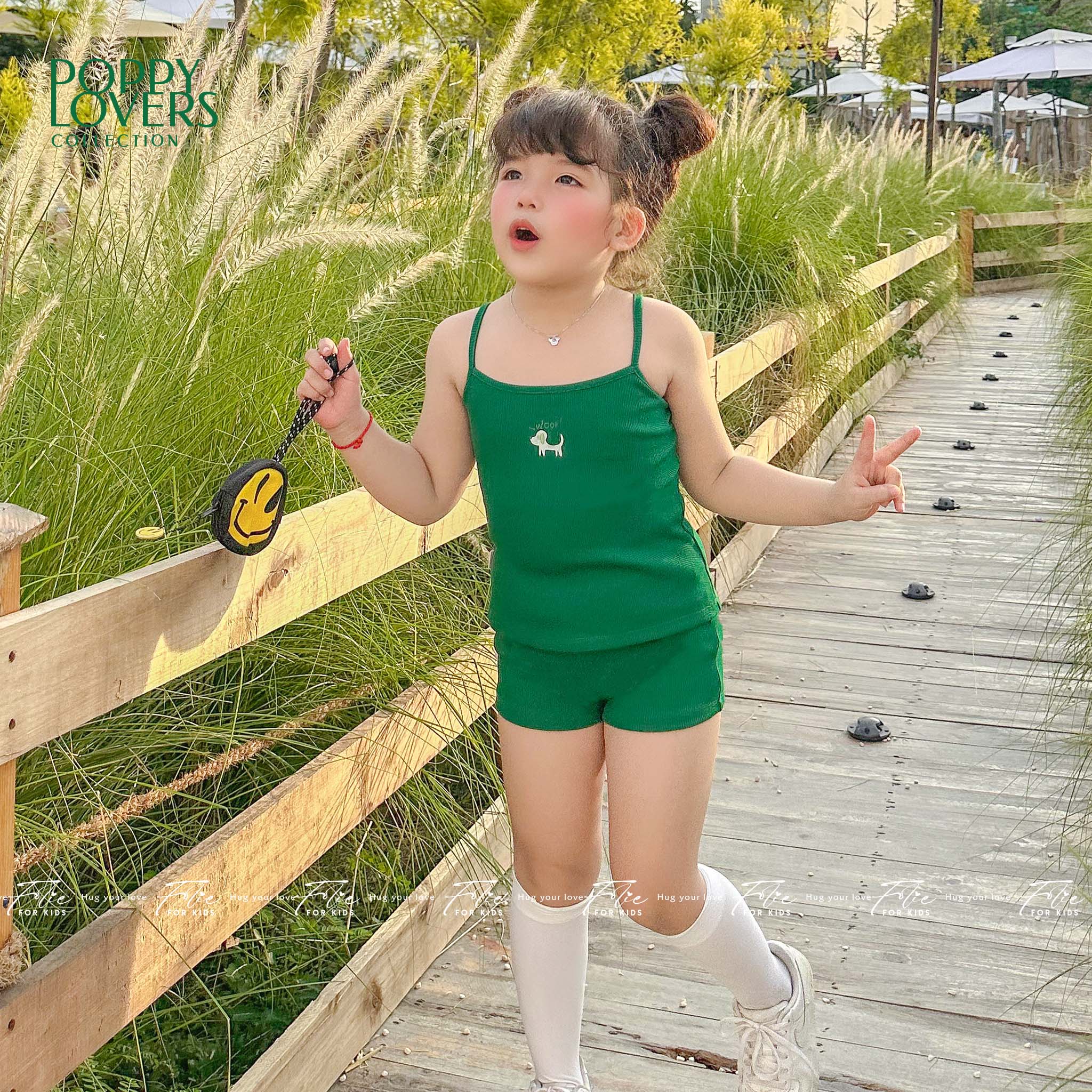 Bộ mặc nhà cho bé FKLA8Q1.9 xanh lá 