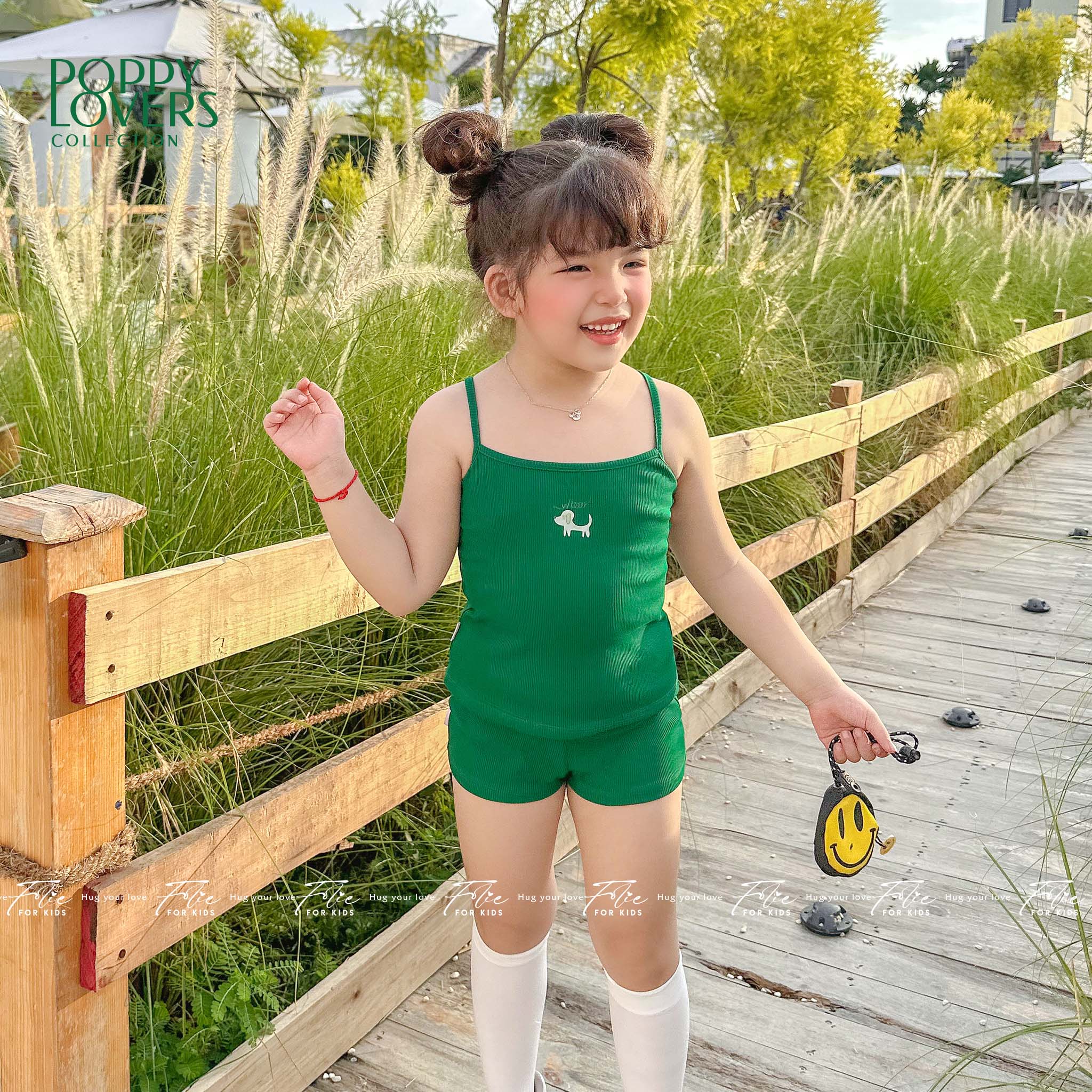 Bộ mặc nhà cho bé FKLA8Q1.9 xanh lá 