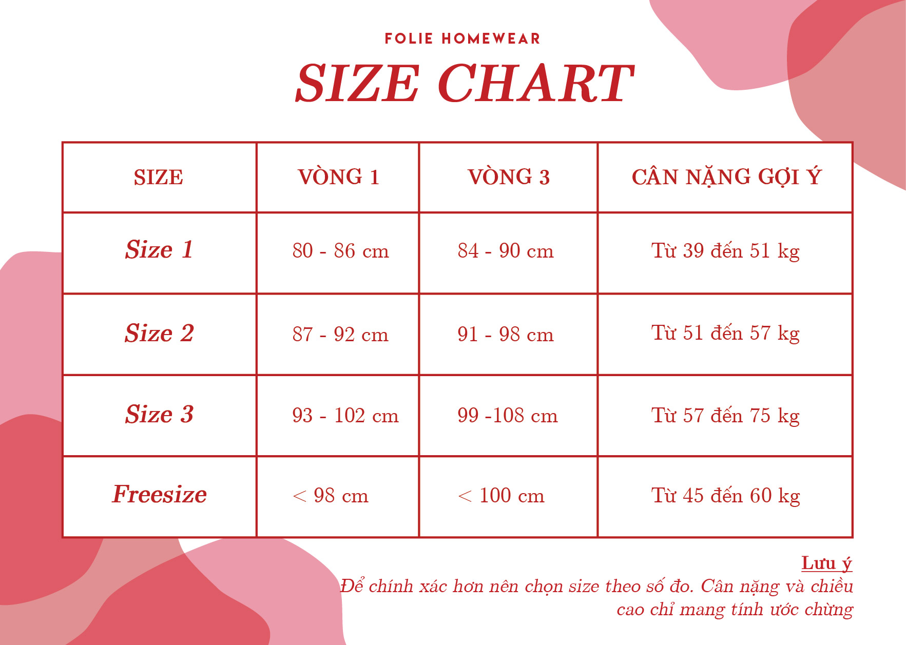 Hướng dẫn chọn size