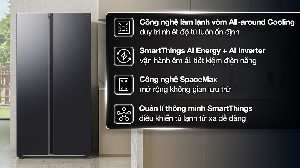 Tủ Lạnh SAMSUNG RS70F65Q3FSV 655 LÍT