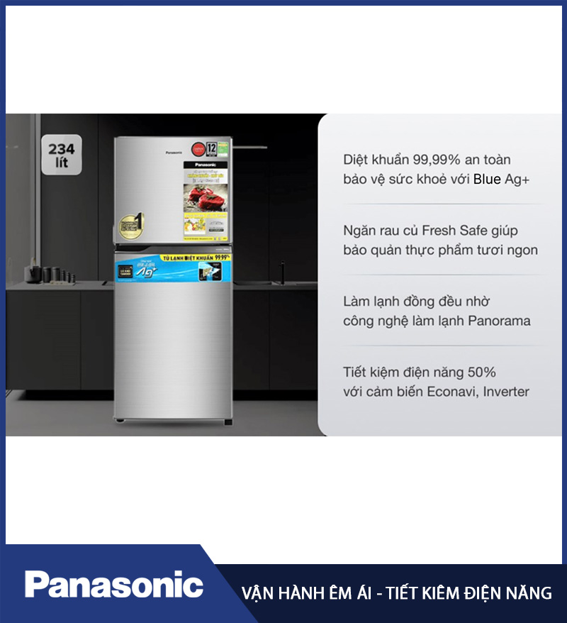 Tủ lạnh Panasonic Inverter 234 lít NR-TV261APSV