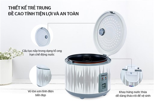 NỒI CƠM ĐIỆN 1.8L SUNHOUSE SHD8601