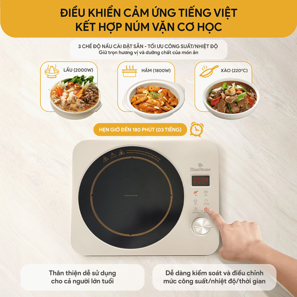 Bếp từ đơn BlueStone ICB-6618 2000W