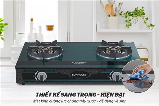 Bếp gas dương kính SUNHOUSE SHB3339-SG