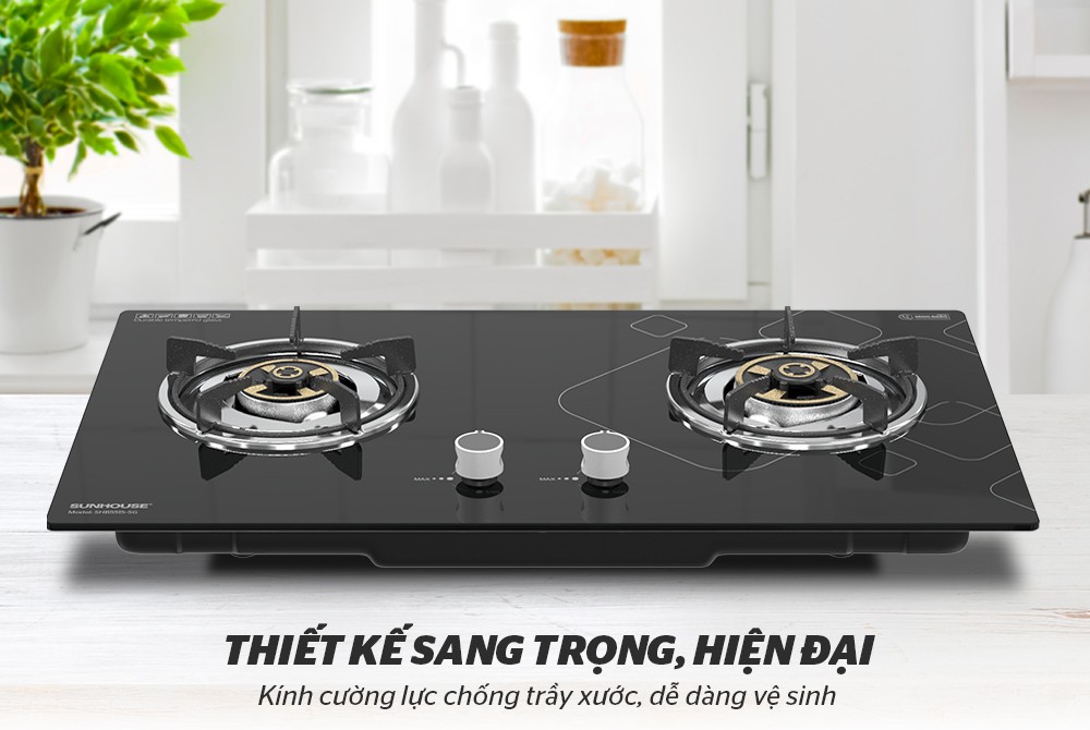 BẾP GAS ÂM KÍNH SUNHOUSE SHB5515-SG