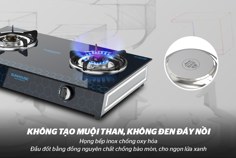 BẾP GAS SUNHOUSE SHB3065-SG