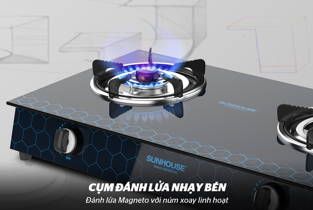 BẾP GAS SUNHOUSE SHB3065-SG