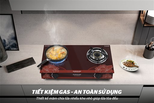 Bếp gas dương kính SUNHOUSE SHB2022-SG