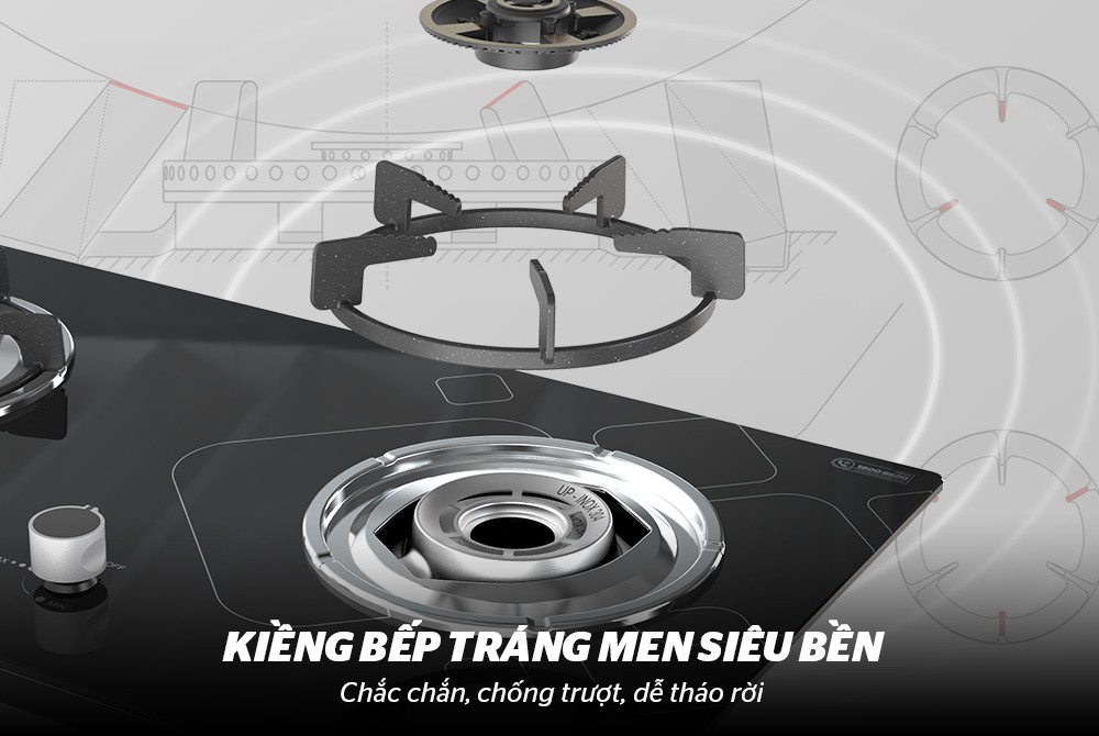BẾP GAS ÂM KÍNH SUNHOUSE SHB5515-SG