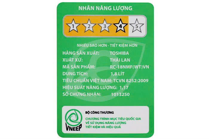 Nồi cơm điện tử TOSHIBA 1.8L RC-18NMF(WT)VN