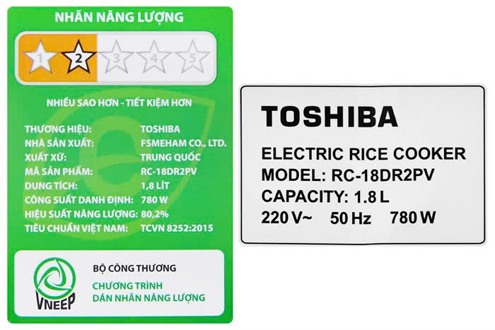 Nồi cơm điện tử TOSHIBA 1.8L RC-18DR2PV(K)
