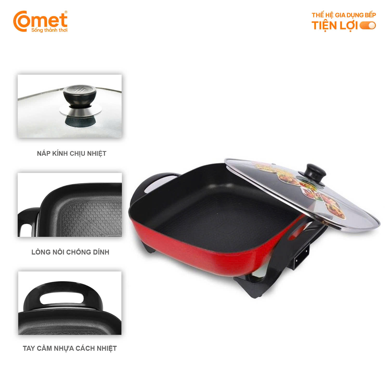 Nồi lẩu điện COMET 5L CM7736