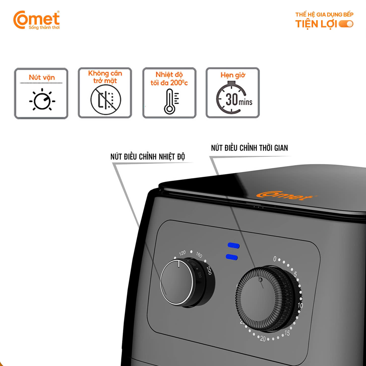 Nồi chiên không dầu COMET 8L CM6856