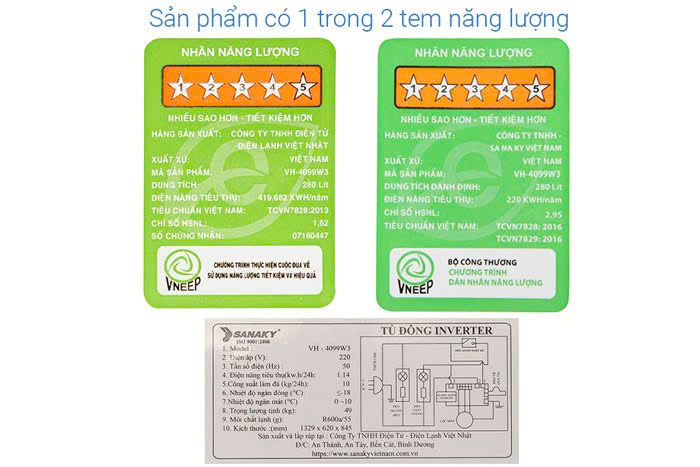 Tủ đông mát SANAKY Inverter 280L VH-4099W3