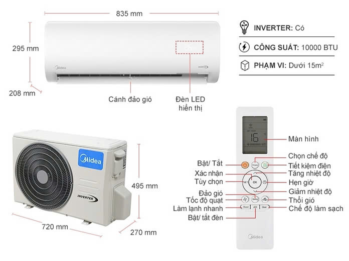 Máy lạnh MIDEA MONO 1HP MSAGII-10CRN8