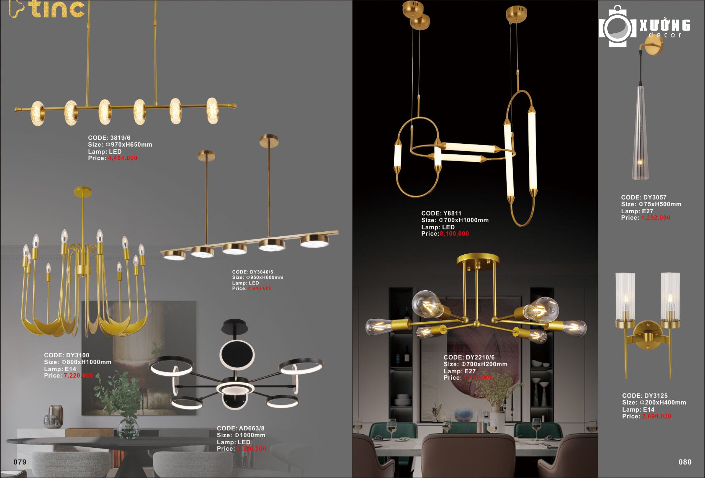 Bộ sưu tập Đèn thả phòng khách - Phong cách hiện đại