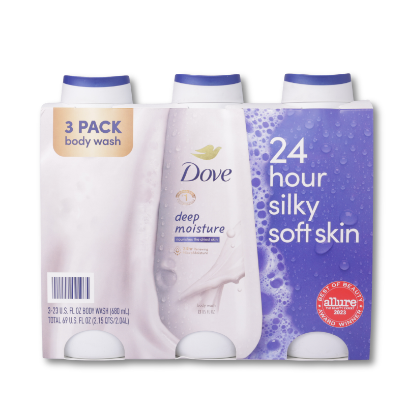 Dove Deep Moisture Body Wash 23 oz, 3-pack