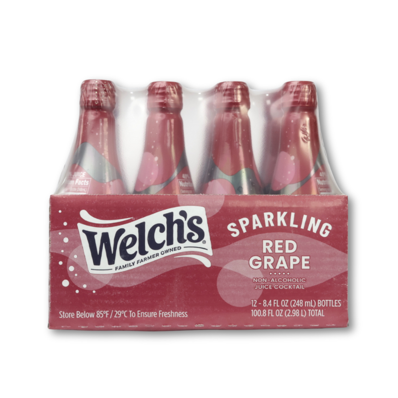 Welch's Sparkling Juice Cocktail, Red Grape, 8.4oz, 12ct
