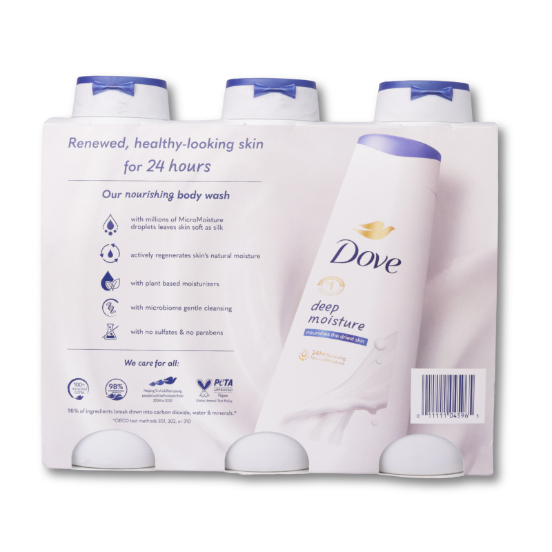 Dove Deep Moisture Body Wash 23 oz, 3-pack