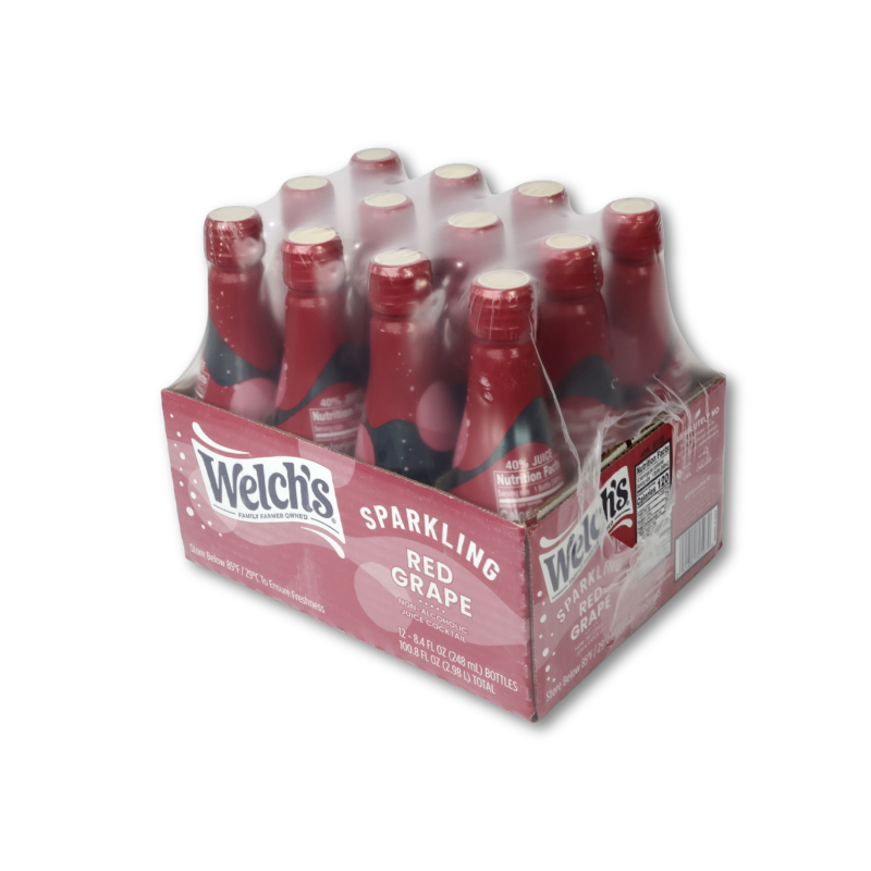 Welch's Sparkling Juice Cocktail, Red Grape, 8.4oz, 12ct