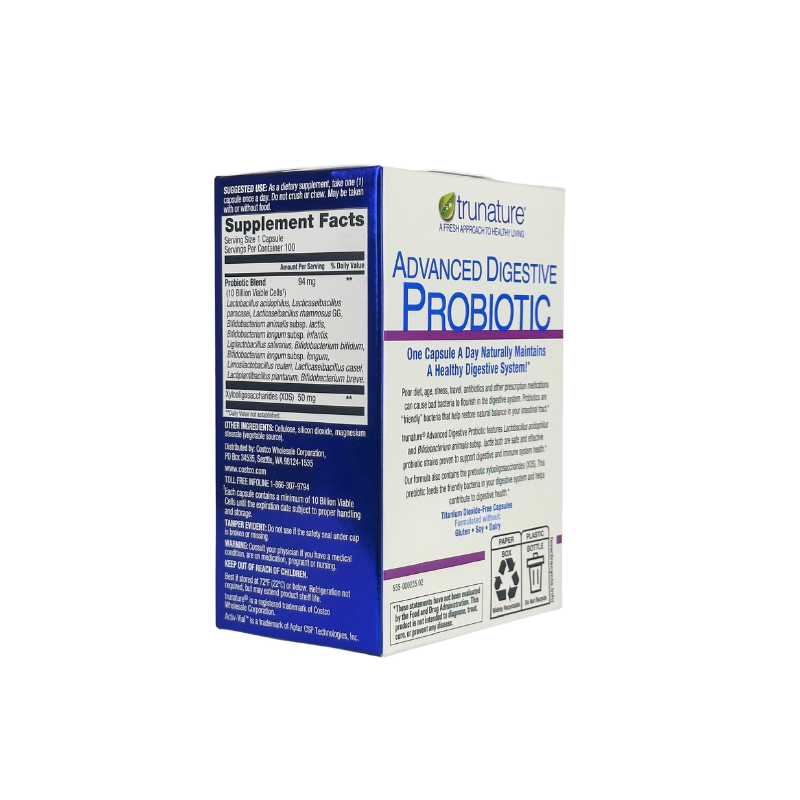 Trunature Advanced Digestive Probiotic, 100 Capsules