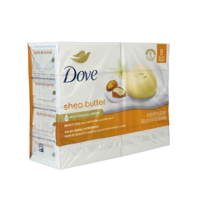 Dove Bar Soap Nourishing Care Shea Butter  8 Bars 30oz