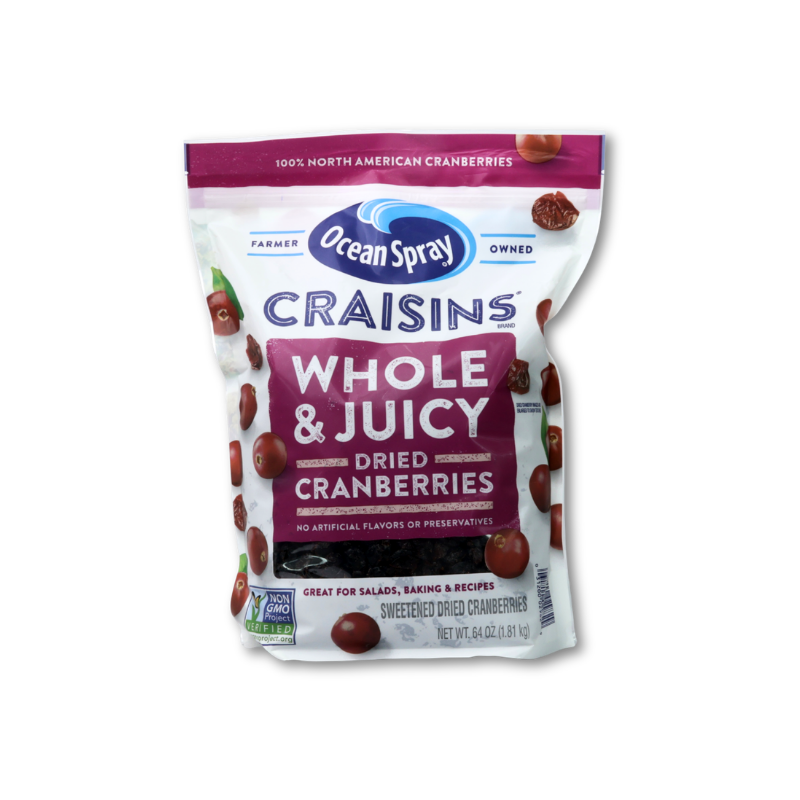 Ocean Spray Craisins Whole Dried Cranberries 64Oz